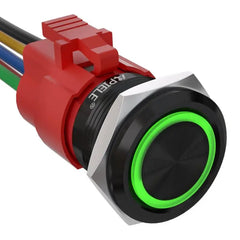 5 Amp 22mm Momentary Push Button Switch Ring Led Car Metal with Socket Plug 1NO1NC SPDT ON/Off