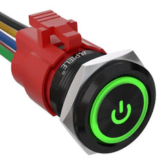 5 Amp 22mm Momentary Push Button Switch Ring Led Car Metal with Socket Plug 1NO1NC SPDT ON/Off