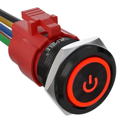 5 Amp 22mm Momentary Push Button Switch Ring Led Car Metal with Socket Plug 1NO1NC SPDT ON/Off