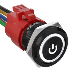 5 Amp 22mm Momentary Push Button Switch Ring Led Car Metal with Socket Plug 1NO1NC SPDT ON/Off