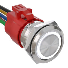 5 Amp 22mm Momentary Push Button Switch Ring Led Car Metal with Socket Plug 1NO1NC SPDT ON/Off