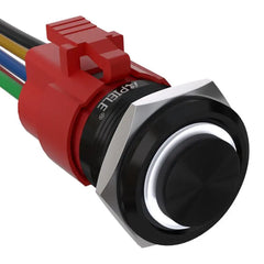 5 Amp 22mm Momentary Push Button Switch Ring Led Car Metal with Socket Plug 1NO1NC SPDT ON/Off