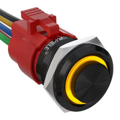 5 Amp 22mm Momentary Push Button Switch Ring Led Car Metal with Socket Plug 1NO1NC SPDT ON/Off