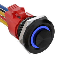 10 Amp 25mm Momentary Push Button Switch Angel Eye LED Waterproof Stainless Steel Round Self-Reset 1'' 1NO 1NC