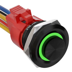 10 Amp 25mm Momentary Push Button Switch Angel Eye LED Waterproof Stainless Steel Round Self-Reset 1'' 1NO 1NC