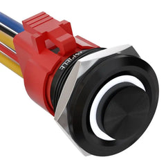 10 Amp 25mm Latching Push Button Switch Angel Eye LED Waterproof Stainless Steel Round Self Locking 1'' 1NO 1NC