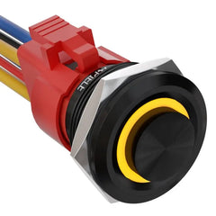 10 Amp 25mm Momentary Push Button Switch Angel Eye LED Waterproof Stainless Steel Round Self-Reset 1'' 1NO 1NC