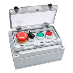 APIELE IP67 Outdoor Waterproof Button Switch Box Emergency Stop Button Switch with Protective Cover Anti-Misoperation Switch