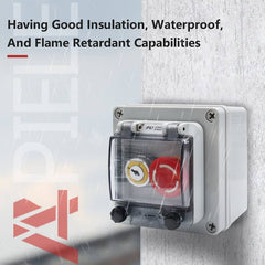 APIELE IP67 Outdoor Waterproof Button Switch Box Emergency Stop Button Switch with Protective Cover Anti-Misoperation Switch