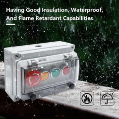 APIELE IP67 Outdoor Waterproof Button Switch Box Emergency Stop Button Switch with Protective Cover Anti-Misoperation Switch