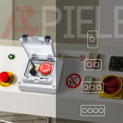 APIELE IP67 Outdoor Waterproof Button Switch Box Emergency Stop Button Switch with Protective Cover Anti-Misoperation Switch