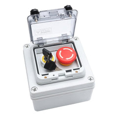 APIELE IP67 Outdoor Waterproof Button Switch Box Emergency Stop Button Switch with Protective Cover Anti-Misoperation Switch
