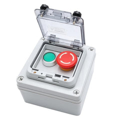 APIELE IP67 Outdoor Waterproof Button Switch Box Emergency Stop Button Switch with Protective Cover Anti-Misoperation Switch