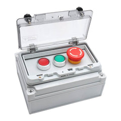 APIELE IP67 Outdoor Waterproof Button Switch Box Emergency Stop Button Switch with Protective Cover Anti-Misoperation Switch