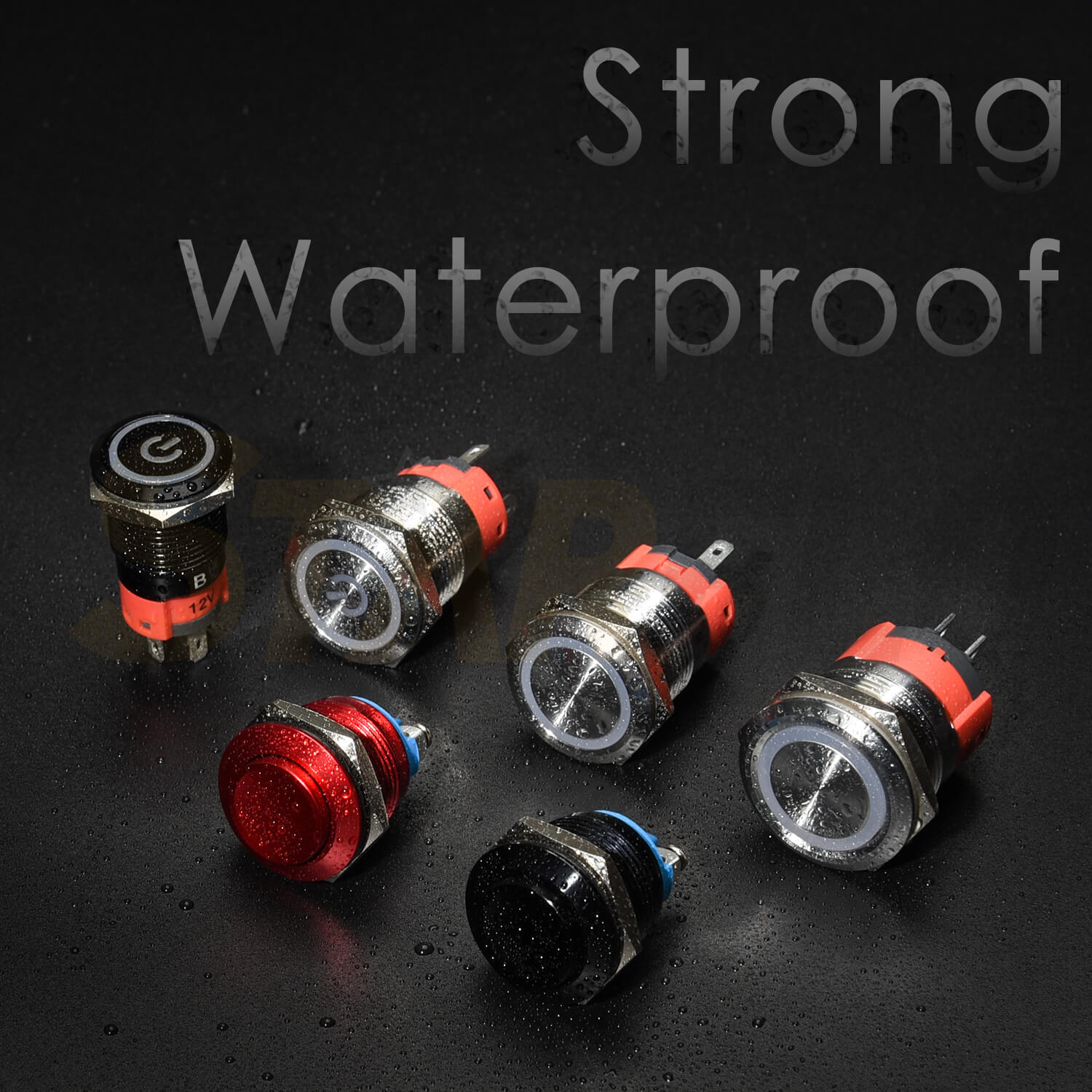 strong waterproof push button switch