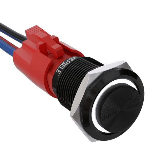 10 Amp 19mm Momentary Push Button Switch 1NO IP65 Waterproof IP67 - White/Stainless steel-High Head