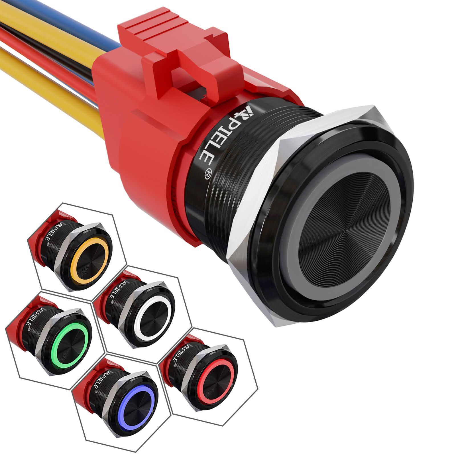 22mm aluminum alloy latching push button switch
