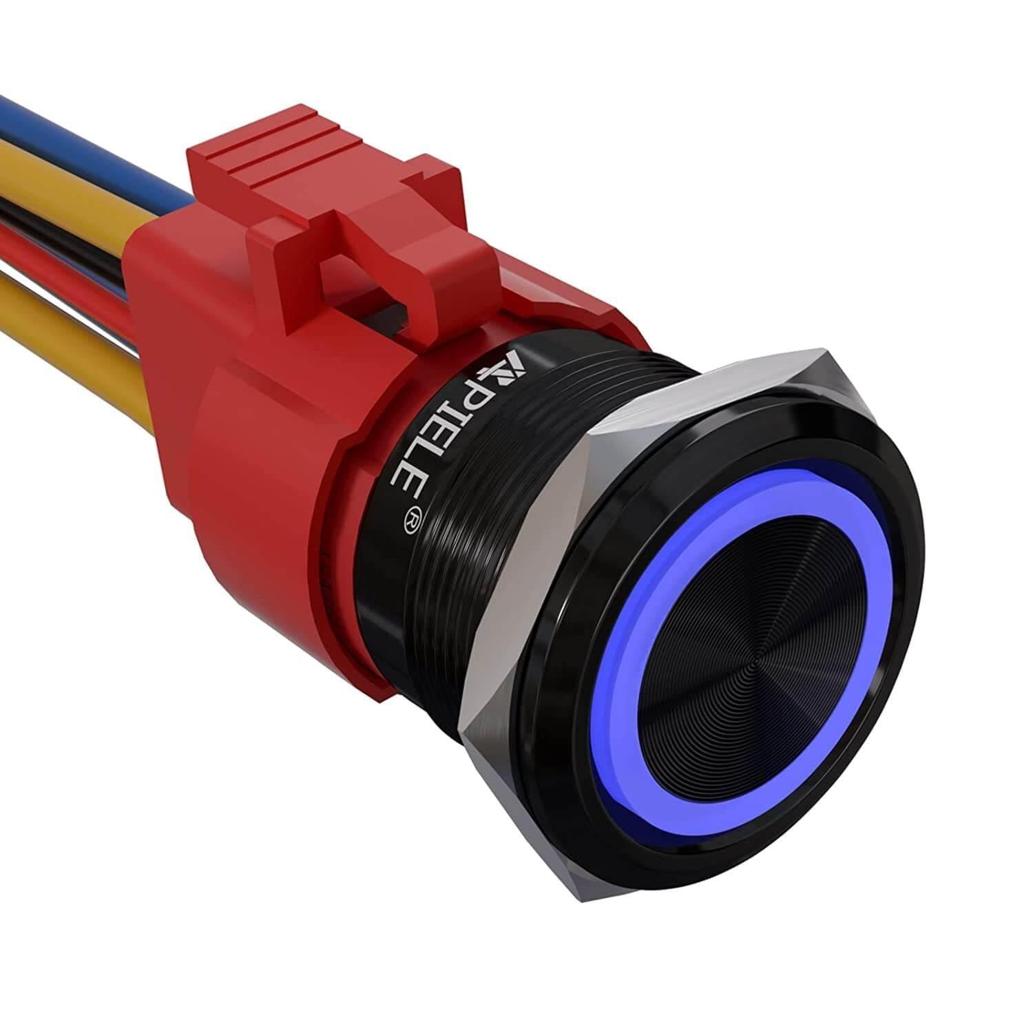 22mm aluminum alloy push button switch blue led