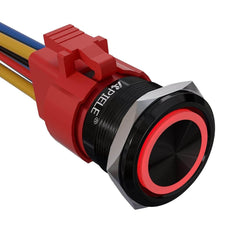 22mm aluminum alloy push button switch red led