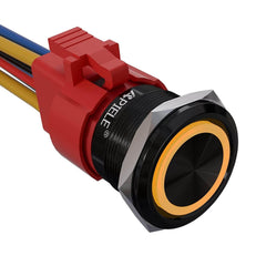 22mm aluminum alloy push button switch yellow led