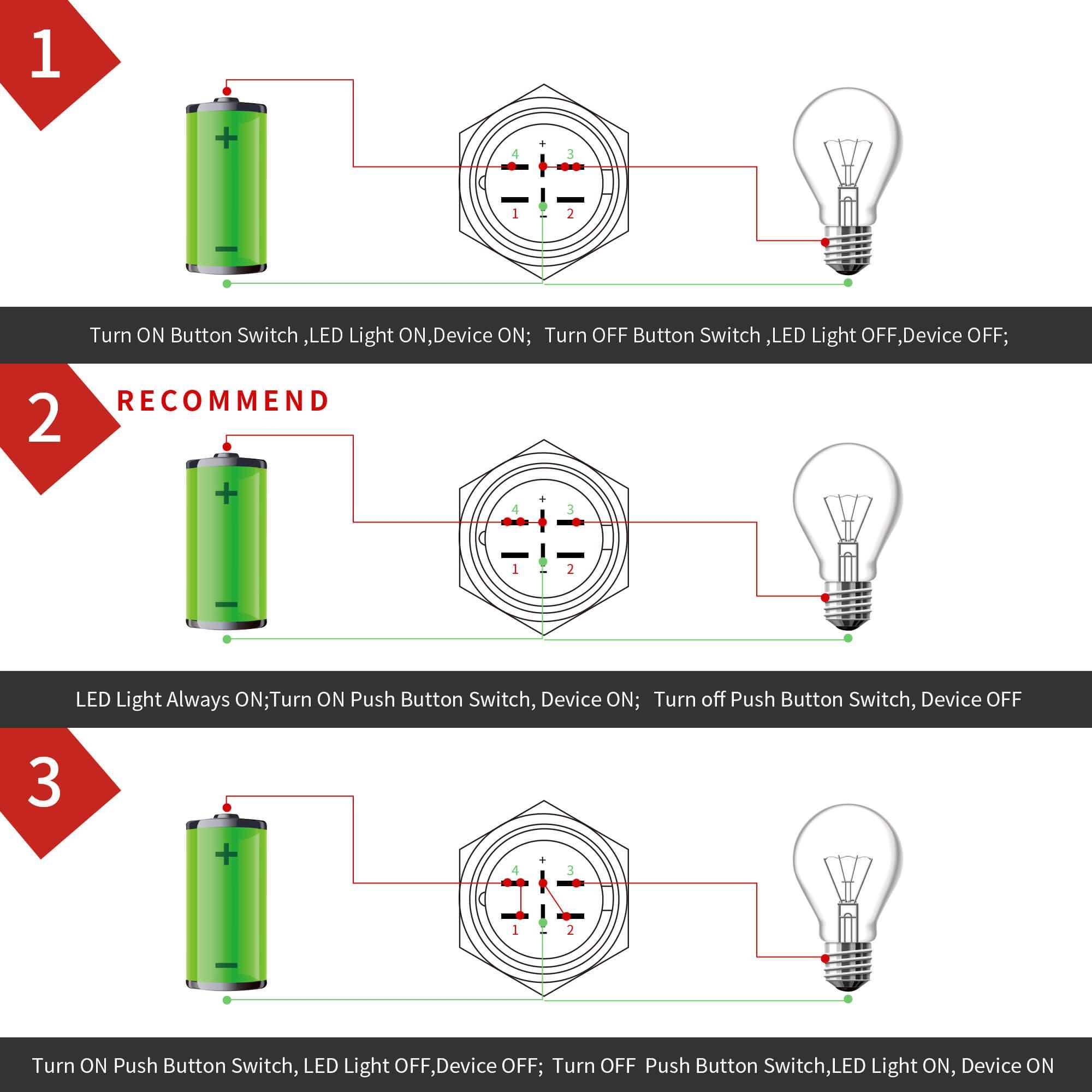 22mm push button switch circuit diagram