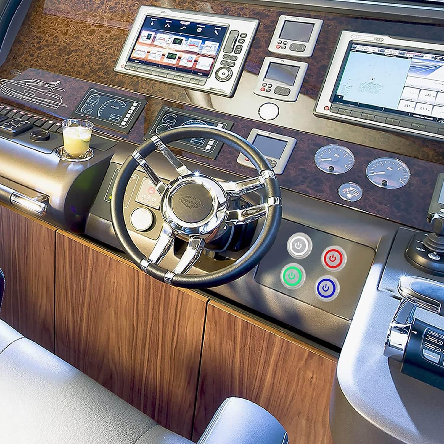 25mm push button switches are installed on boat