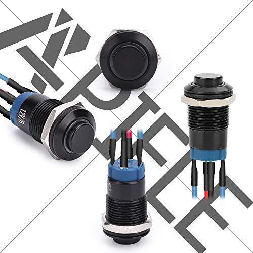 12mm Latching/Momentary Push Button Switch Pre-Wired 150mm High Head Aluminum Alloy Led(Pcs of 2) Customizable - Blue-Latching