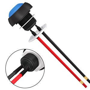 12mm Momentary Push Button Switch Mini Round Switch Waterproof 1A 250V AC SPST NO 2 Pin PBS-33B with Pre-soldered Wire 6Pcs - Red-