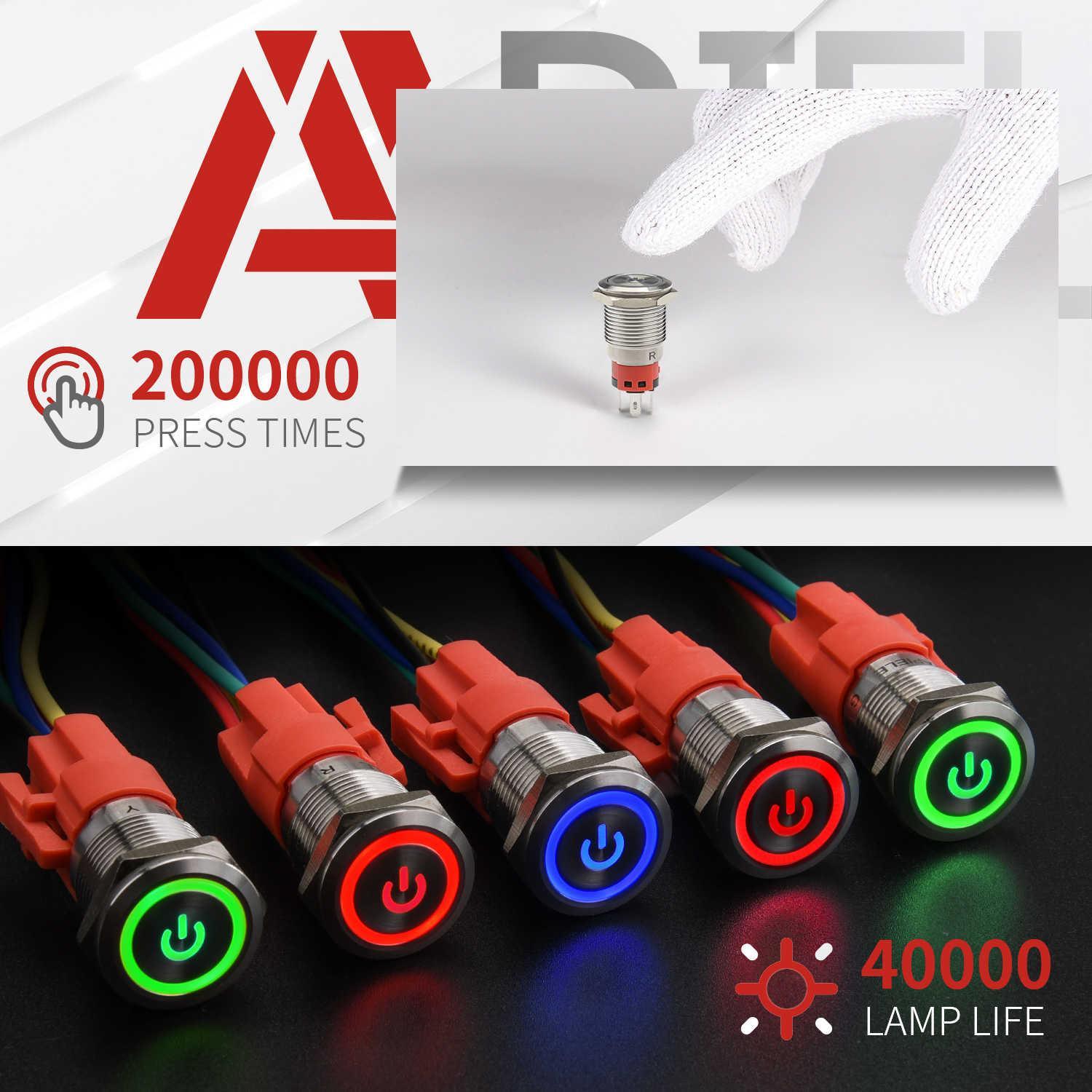 16mm push button switch led light