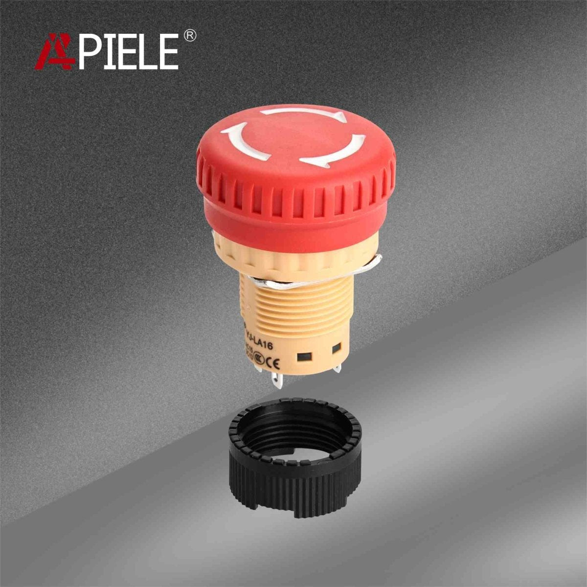 16mm Red Mushroom Emergency Stop Push Button Switch 250V 5 Amp LA16 Series - Type B-