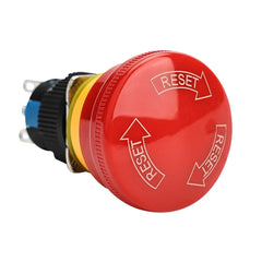 16mm Red Mushroom Emergency Stop Push Button Switch 250V 5 Amp LA16 Series - Type A-