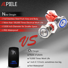 19mm Led LOGO Push Button Switch (To purchase customized products, please contact the official email info@apiele.com) - LIGHTED WHIP-