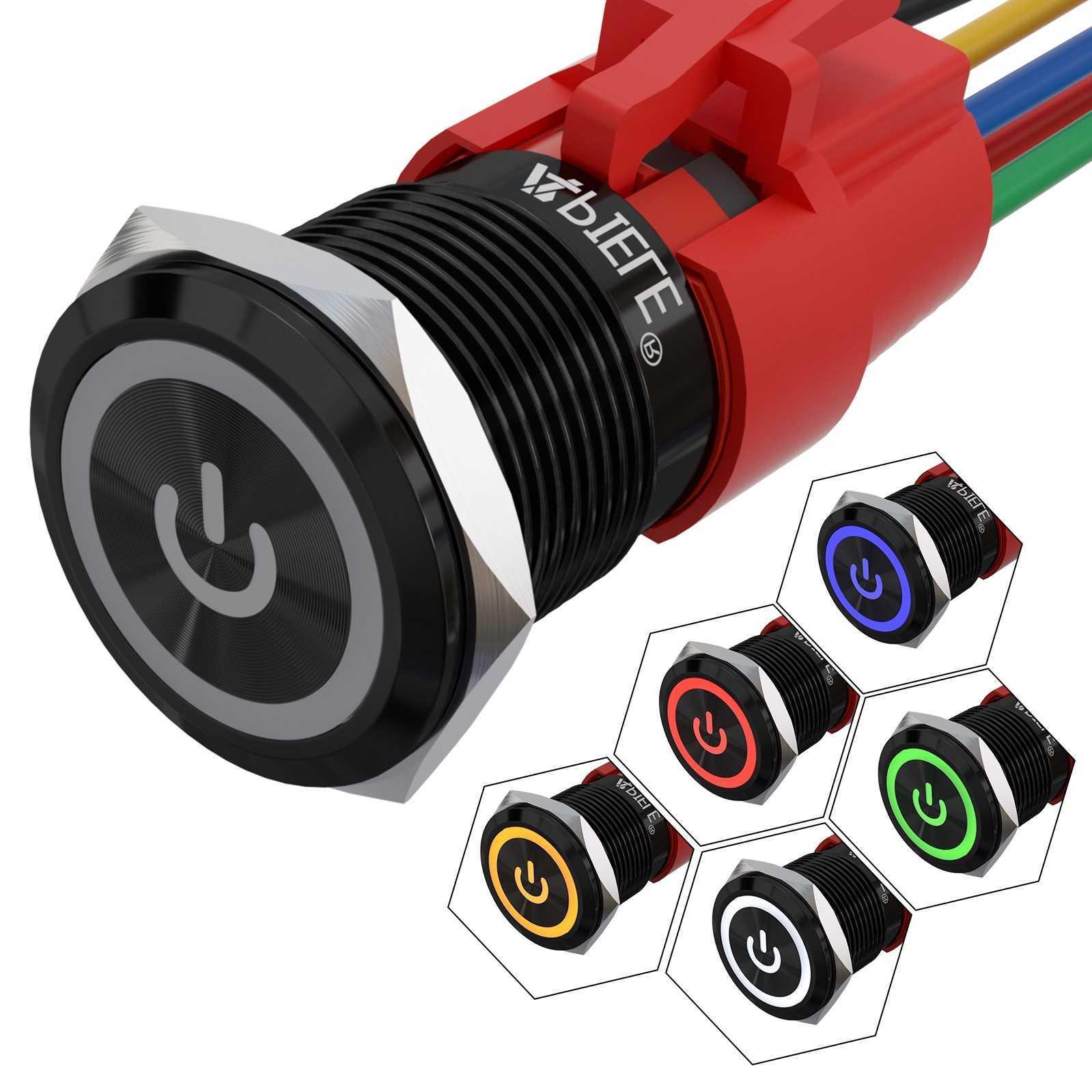 19mm Aluminu alloy momentary power logo push button switch