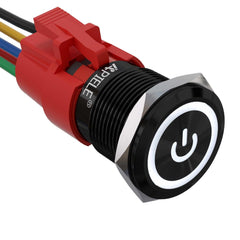 19mm aluminum alloy power logo push button switch white led