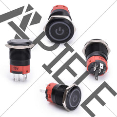 Multi angle diagram of button switch power logo