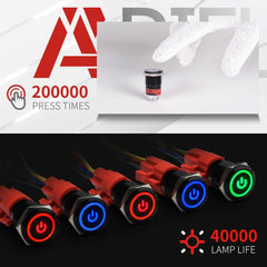 19mm push button switch led light