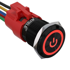 19mm aluminum alloy power logo push button switch red led