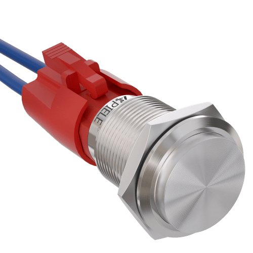 19mm Push Button Switch Waterproof IP67 Metal Without LED With Socket - Latching-1NO 10A