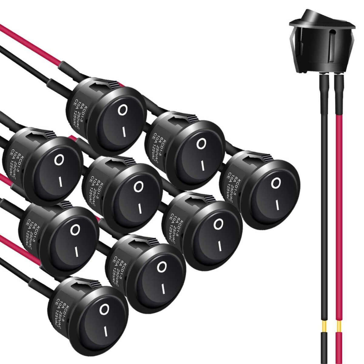 Rocker Switch 2Pin Mini Round Toggle Pre-Wired-KCD1 – APIELE