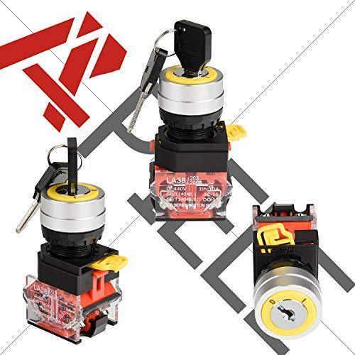 22mm 2/3 Position Latching/Momentary Key Switch 440V 10A 1NO1NC/2NO2NC - Latching-