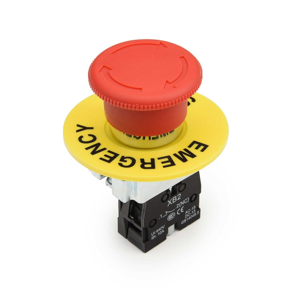 22mm Red Mushroom Emergency Stop Push Button Switch 440V 10Amp - Type F-