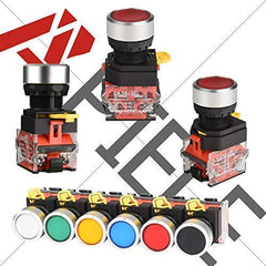 2Pcs 22mm Plastic Momentary Push Button Switch 10A 440V 1NO1NC DPST (RED Green) - APIELE