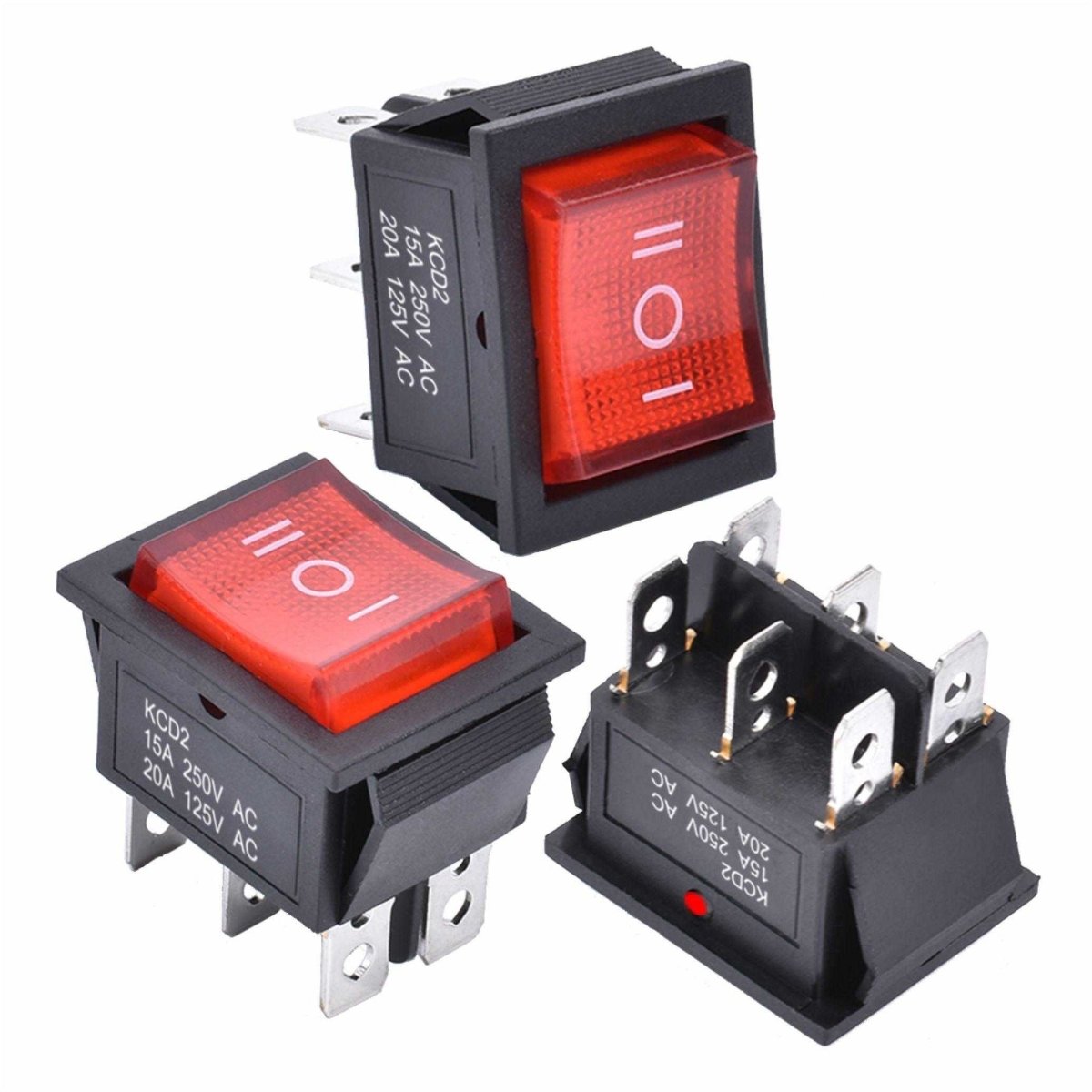 Kcd Rocker Switch Rocker Switch Snap In 5PCS KCD3-103 SPDT ON-OFF-ON Boat Rocker Switch ...