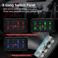 8 Gang Switch Panel (app) Circuit Control Box with Automatic Dimming Switch Box Waterproof LED Button Switch Electronic Relay - APP-