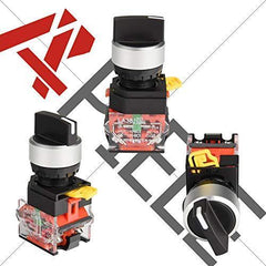 (Pack of 2) 22mm 2 Position Selector Switch 10A 440V Push Button Switch Maintained - APIELE