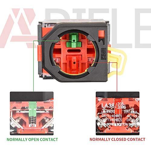 (Pack of 2) 22mm 2 Position Selector Switch 10A 440V Push Button Switch Maintained - APIELE